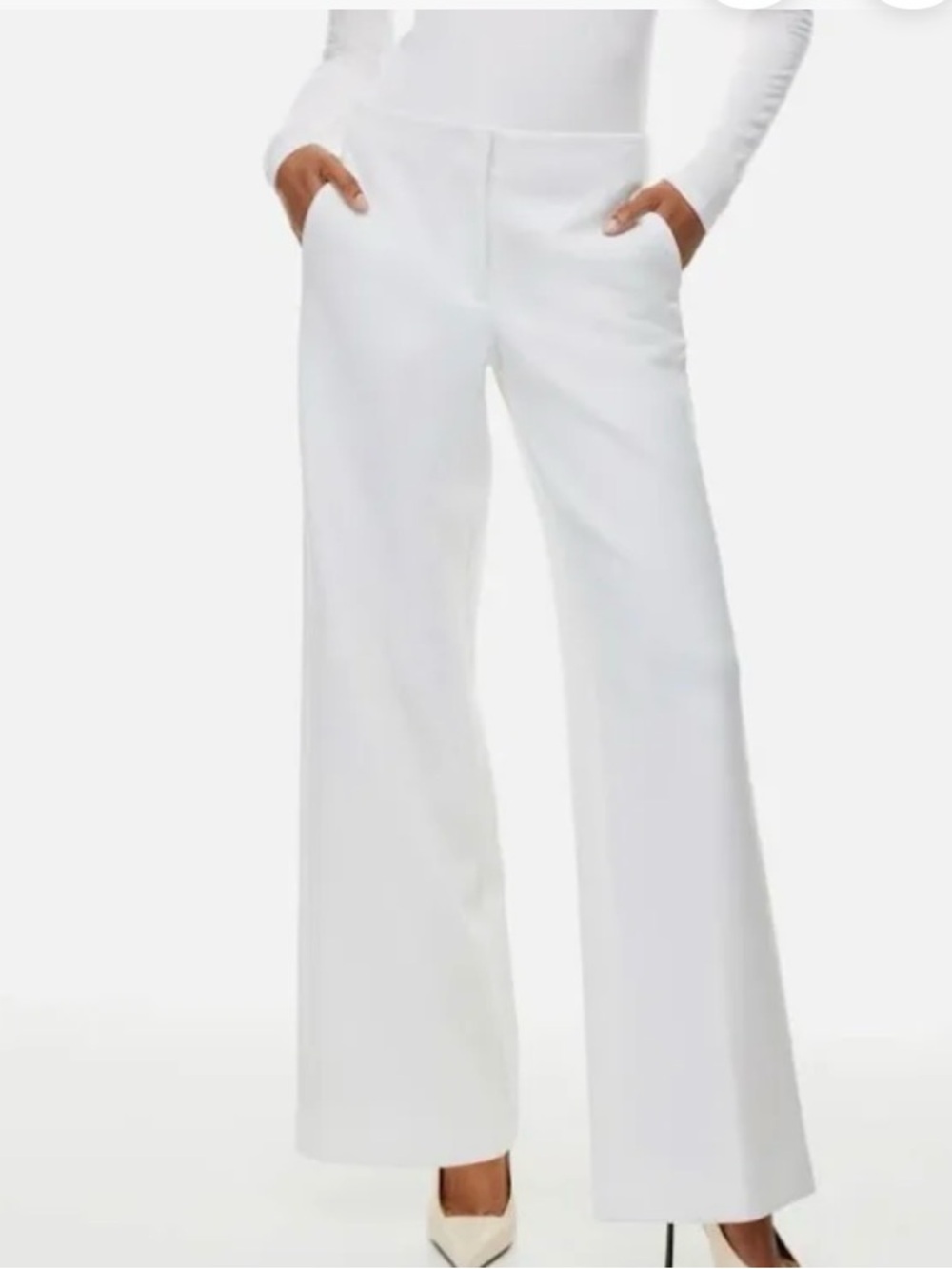Babaton women’s‎ 6 Copeland pant white trouser stretch scuba jersey